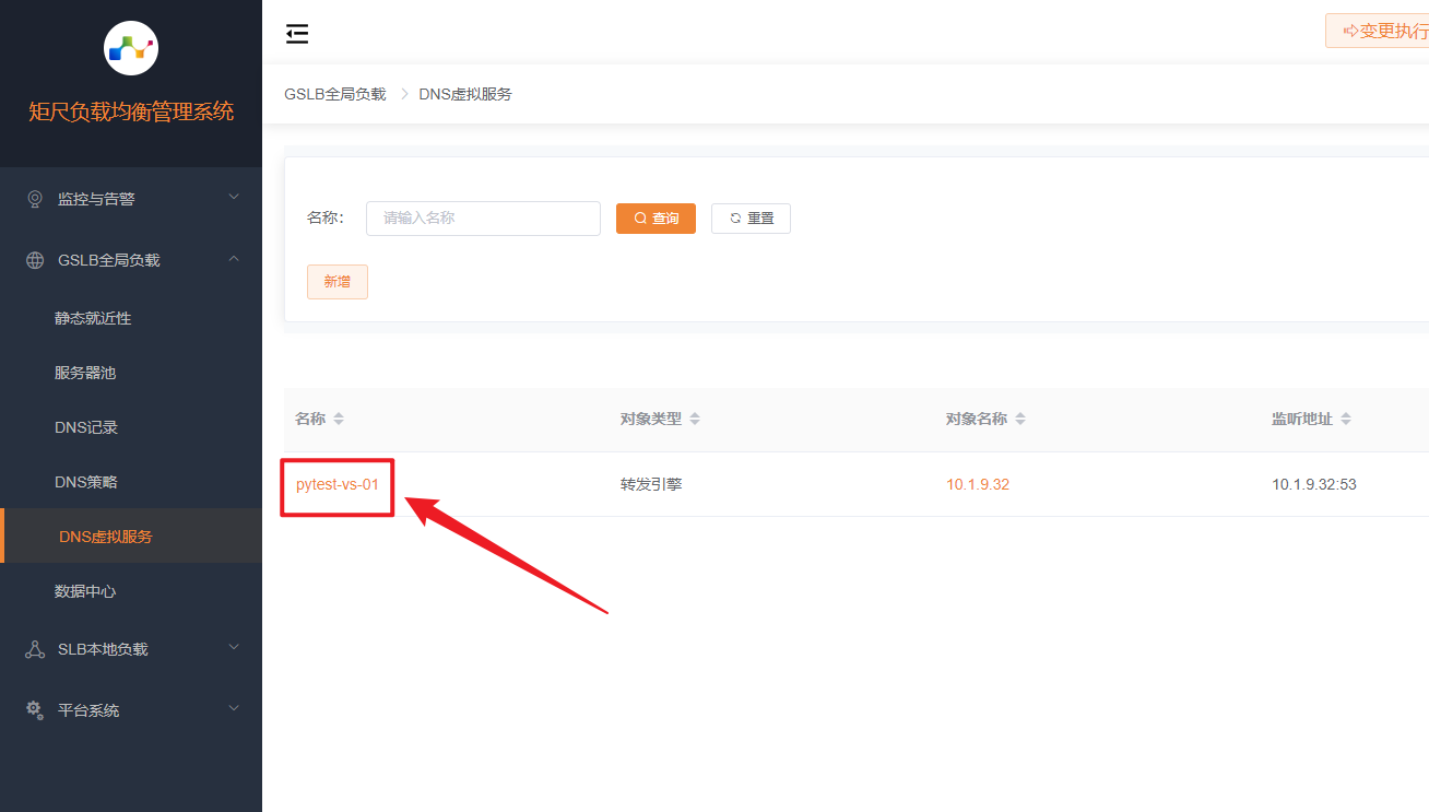 DNS虚拟服务详情