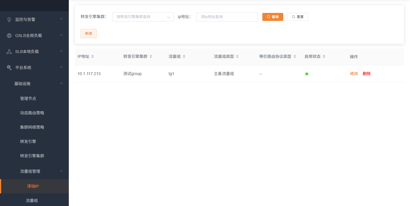 浮动IP列表