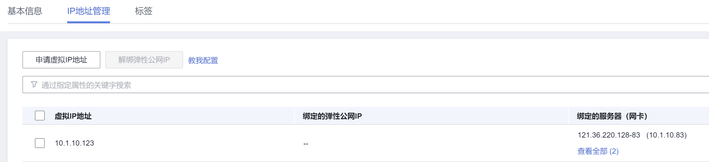 华为云控制台申请虚拟IP