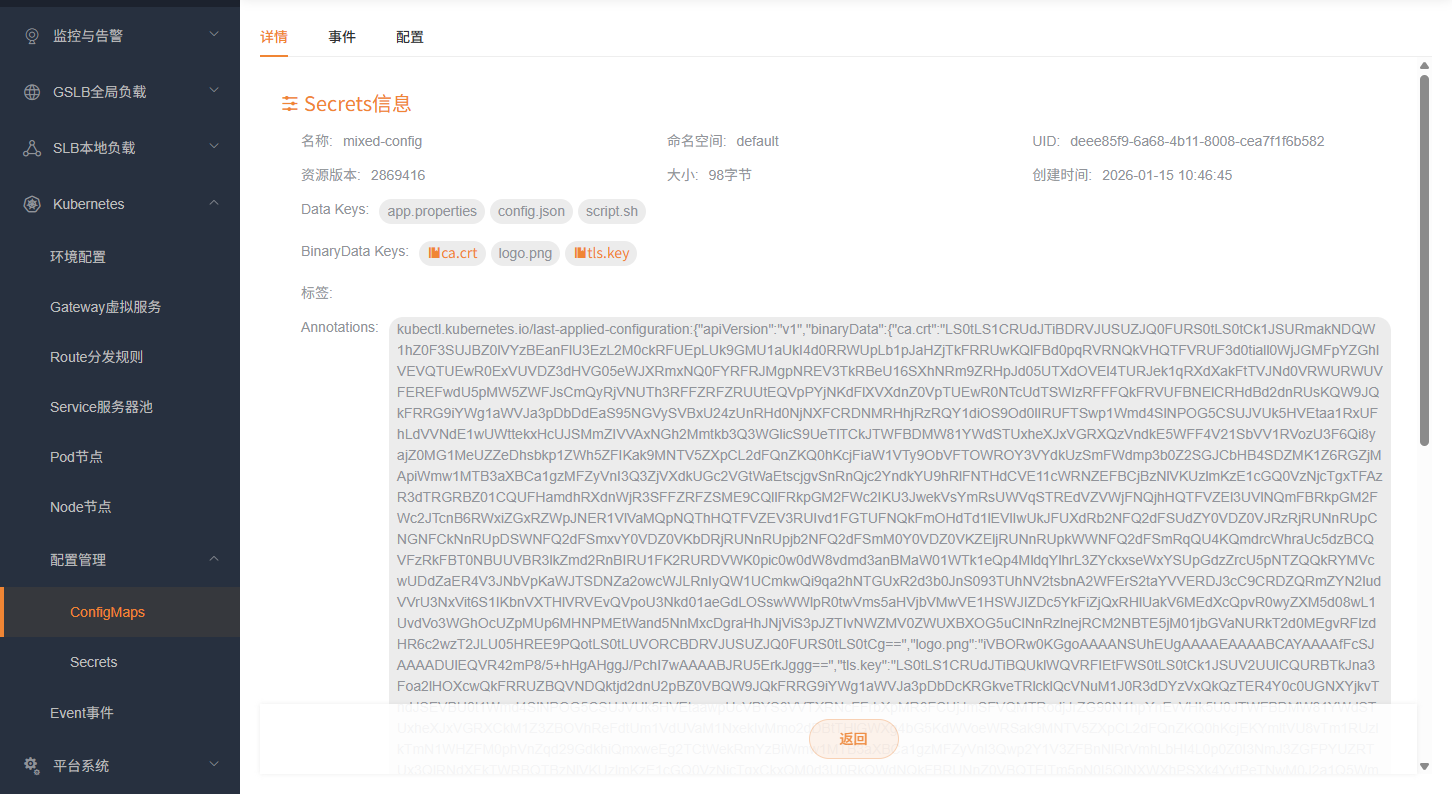 ConfigMaps详情