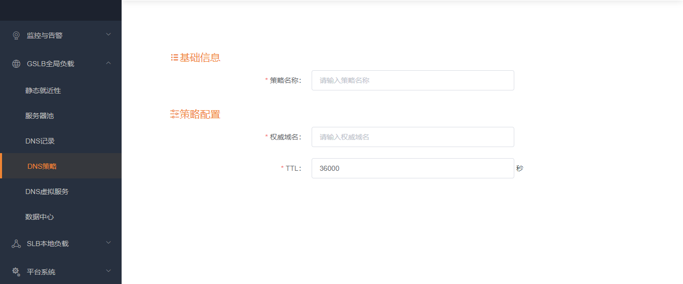 新增DNS策略