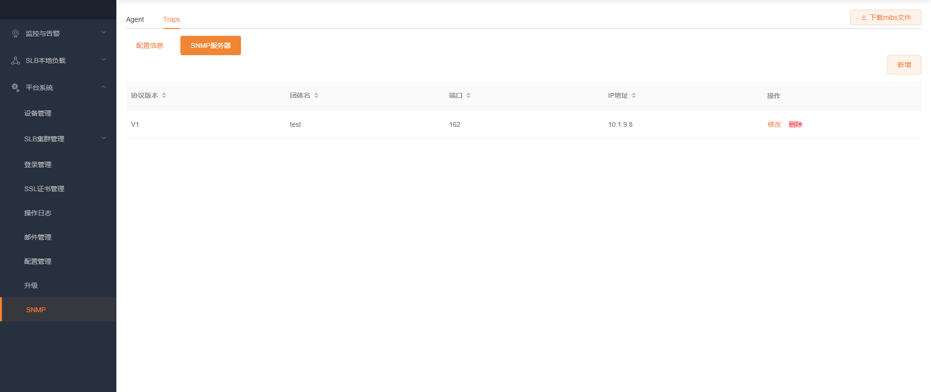 SNMP Traps server