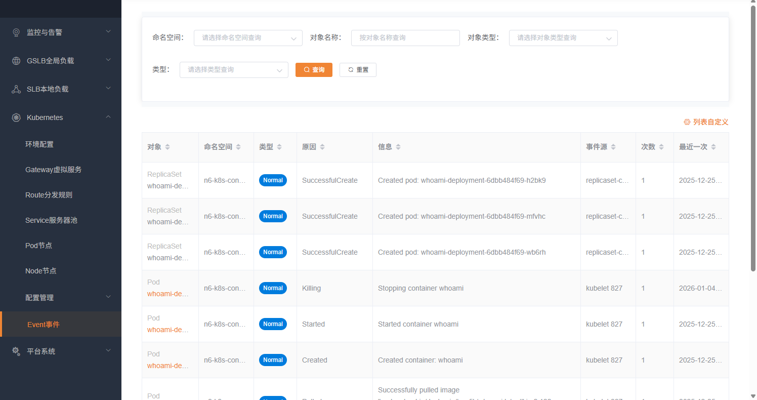 Event事件列表